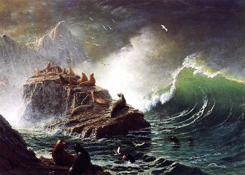 Albert Bierstadt Seals on the Rocks, Farallon Islands